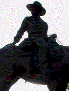 Cowboy Statue in Silouette